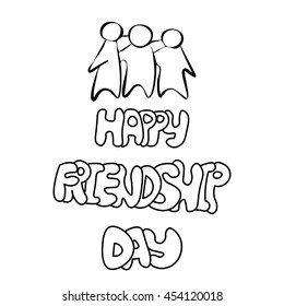 Happy Friendship Daysimple Near Letters Hugging Stock Vector (Royalty ...