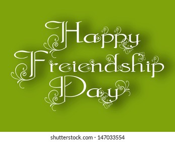 Happy Friendships Day text on green background.