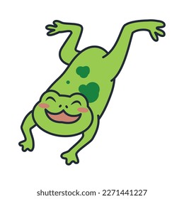 happy frog amphibian comic character