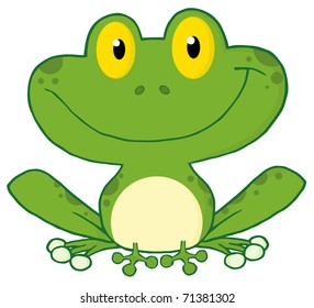 Happy Frog Cartoon Character