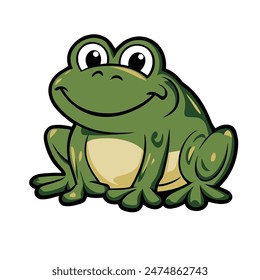 happy frog cartoon sitting illustration