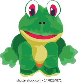 Happy frog cartoon vector illustration
