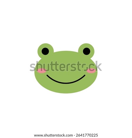 Happy Frog Face Cartoon Vector Icon