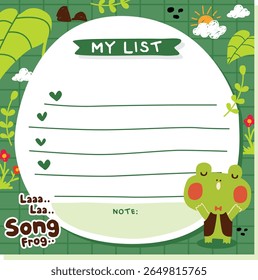 Happy Frosch handgezeichnet la Song Memo 
