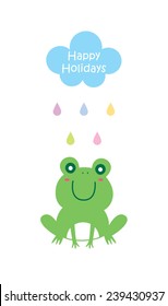 happy frog holiday vector