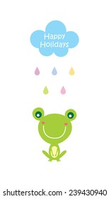 happy frog holiday vector