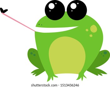 Happy frog, illustration, vector on white background.