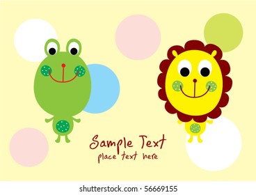 happy frog and lion friend