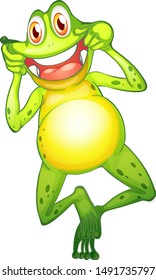 Happy frog on white background illustration