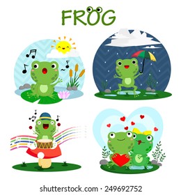 Happy Frog Vector