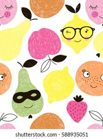 happy fruits pattern