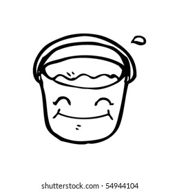 happy full bucket cartoon
