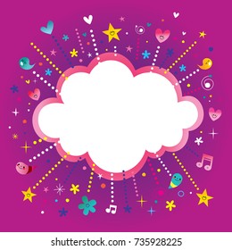happy fun bursts explosion banner frame