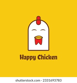 Happy And Fun Chicken Logo