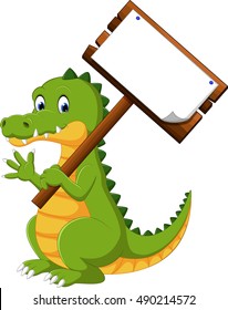 Happy fun crocodile cartoon