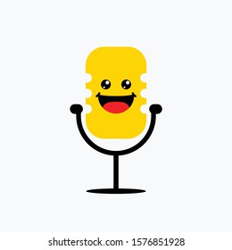 Happy fun Microphone. Vector illustration