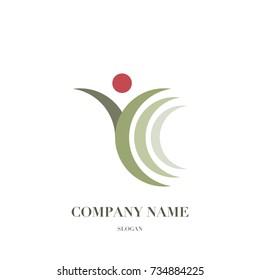 Happy fun people, healthy life logo, icon design