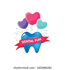 Happy and Fun tooth or Dental icon,  suitable for logo, icon or element of dentistry, dental clinic, family dental health care, healthy tooth etc.