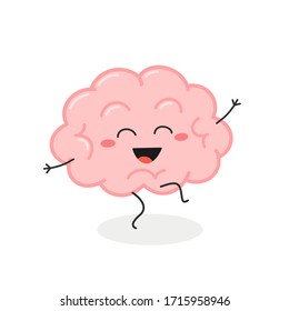 Happy Funny Cartoon Brain Character Dancing Stock Vector (Royalty Free)  1715958946 | Shutterstock