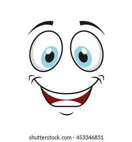 Happy Funny Cartoon Face Icon Vector Stock Vector (Royalty Free) 453346831