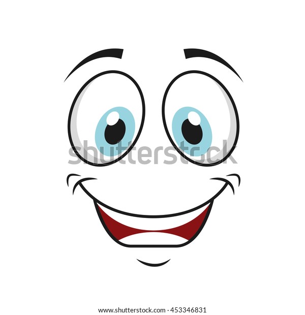 Happy Funny Cartoon Face Icon Vector Stock Vector (Royalty Free ...