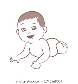 Happy funny joyful baby play and smile
