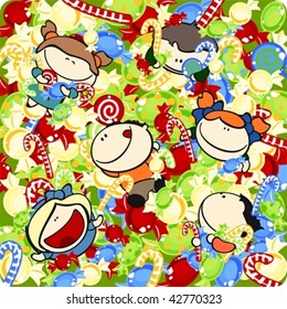 happy and funny kids #6, pool of sweets theme