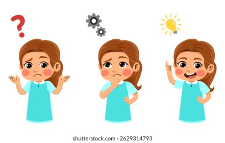 happy funny kids looking for idea process. suitable for use for child theme design elements