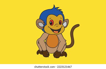 a happy funny monkey smiling