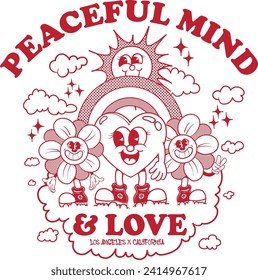 Happy funny peaceful print design