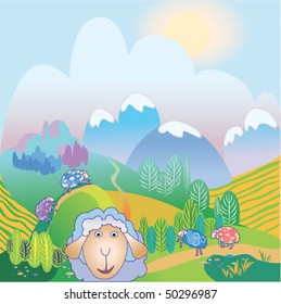 happy funny sheep