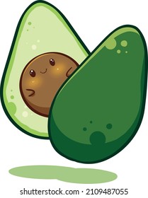 Happy Funny Smiling Avocado Mascot 