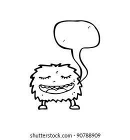 Happy-Furry-Monster mit Sprachblase