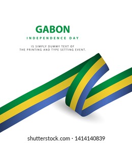 Happy Gabon Independence Day Celebration Poster Vector Template Design Illustration