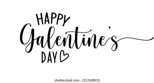 Feliz Día de la Amistad de Galentine (celebra la amistad de las mujeres) Una Línea de Caligrafía Continua con Antecedentes Blancos