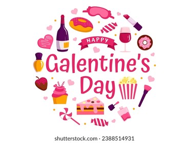 Happy Galentine's Day Vector Illustration on February 13th with Celebrating Women Friendship for Their Freedom in Flat Cartoon Background Design