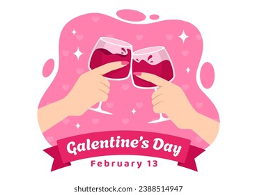 Happy Galentine's Day Vector Illustration on February 13th with Celebrating Women Friendship for Their Freedom in Flat Cartoon Background Design