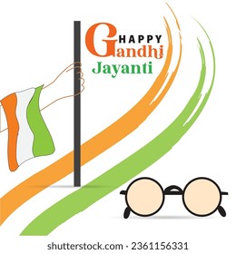 
Happy Gandhi Jayanti and 2 October Celebration  vector, illustration, hand drawn creative design, Background, Banner, Poster