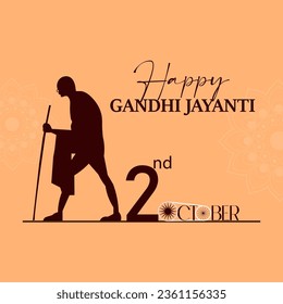 
Feliz Gandhi Jayanti y 2 de octubre Vector de celebración, ilustración, diseño creativo dibujado a mano, fondo, cartel, afiche