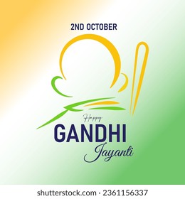 
Happy Gandhi Jayanti and 2 October Celebration  vector, illustration, hand drawn creative design, Background, Banner, Poster