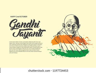 Happy Gandhi Jayanti 2nd October background, banner, and flyer. vector illustration , 10 eps