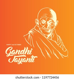 Happy Gandhi Jayanti 2nd October background, banner, and flyer. vector illustration , 10 eps