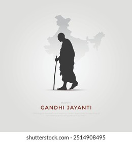 Happy gandhi jayanti 2nd October. indian Freedom Fighter Mahatma Gandhi he is known as Bapu. abstract vector illustration design.