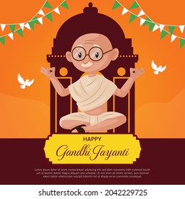 Happy Gandhi Jayanti banner design template.