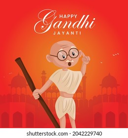 Happy Gandhi Jayanti banner design template.