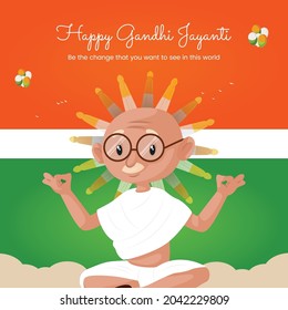 Happy Gandhi Jayanti banner design template.