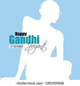Happy Gandhi Jayanti Banner | Mahatma Gandhi Birthday Wishing Template | Illustration