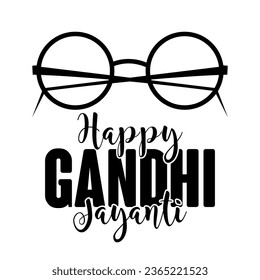 Happy Gandhi Jayanti birthday vector illustration of 2nd October.