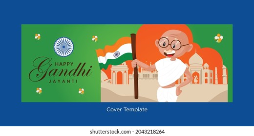 Happy Gandhi Jayanti cover page template.