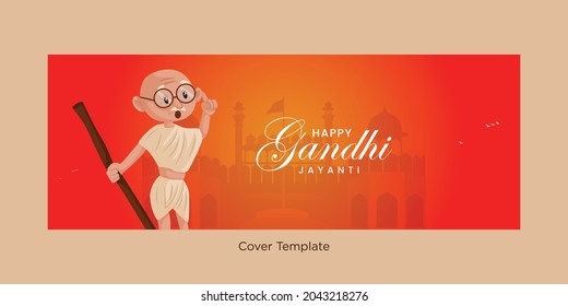 Happy Gandhi Jayanti cover page template.